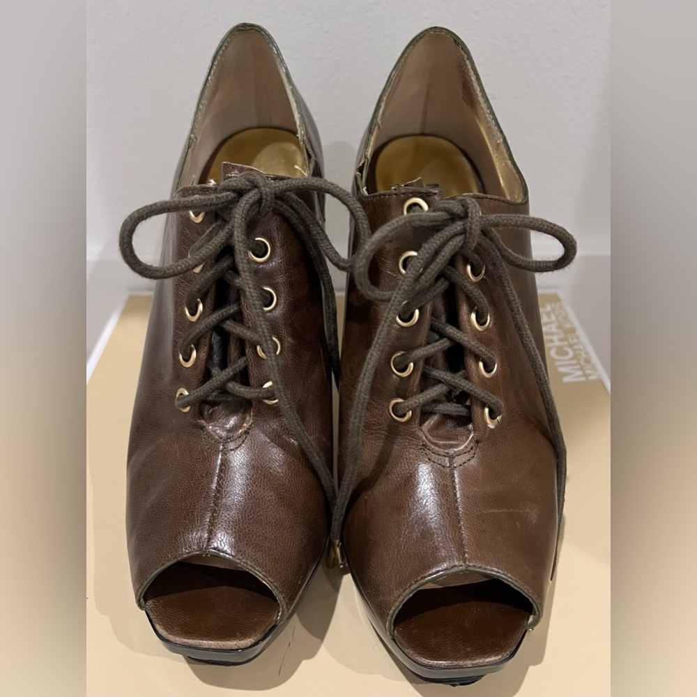 Michael Kors Oxford Peep Toe Boots - Size 8